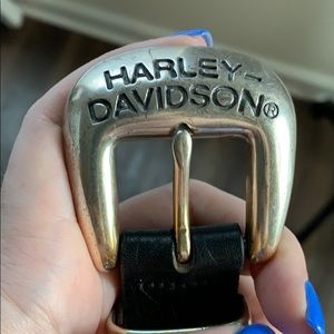 {Harley Davidson} Womens Black Leather Belt Large